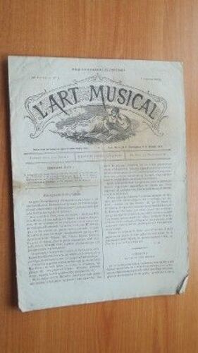 L' Art Musical Para?T Tous Les Jeudis 14e Ann?E N? 1 : 7 Janvier 1875 Publie Deux Morceaux De Chant Et Piano Chaque Mois