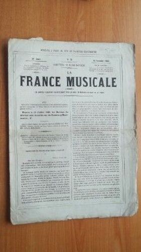 La France Musicale 30e Ann?E N? 37 : 16 Septembre 1866 Les Abonn?S Re?Oivent Gratuitement Tous Les Mois Un Morceau De Chant Ou De Piano