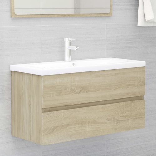 Vidaxl Armoire D'évier Chêne Sonoma 90x38,5x45 Cm Bois D'ingénierie Vidaxl Armoire D'évier Chêne Sonoma 90x38,5x45 Cm Bois D'ingénierie