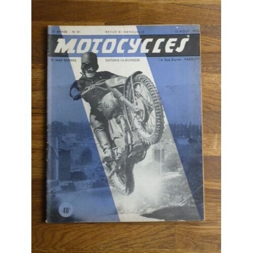 Motocycles N°81 De Aout 1952 - Les Racers N S U - Essai De La 150 M V Sport - B M W R 68