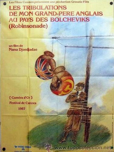 Les Tribulations De Mon Grand-Pere Anglais Au Pays Des Bolcheviks - Robinsonade - Véritable Affiche De Cinéma - Format 120x160 Cm -De Nana Djordjadze Avec Nineli Chankvetadze, Janri Lolachvili - 1987