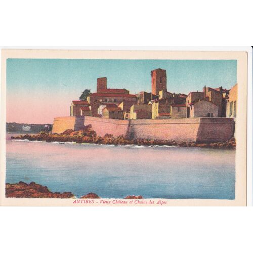 Cpa Cote D'azur - Antibes - Vieux Chateau Et Chaines Des Alpes