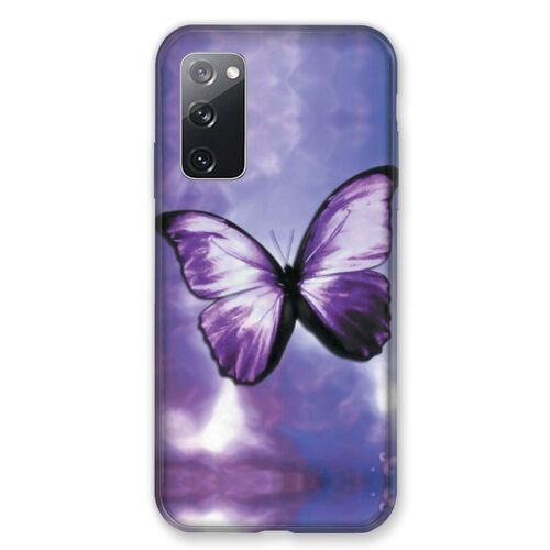 Coque Renforcée Pour Samsung Galaxy S20 FE / S20FE Papillon Violet et Blanc