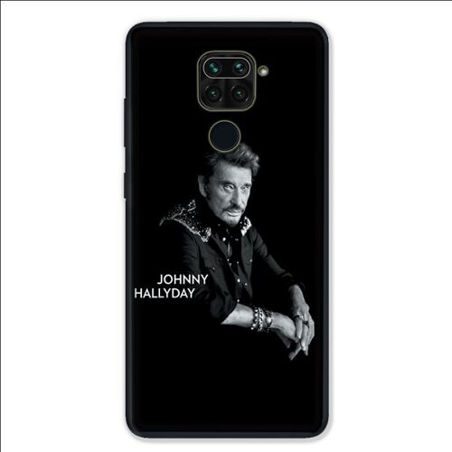 Coque Pour Xiaomi Redmi Note 9 - Johnny Hallyday Noir