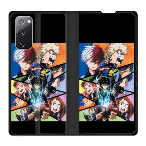Housse Cuir Portefeuille Pour Samsung Galaxy S20 Fe / S20fe Manga My Hero Academia Noir