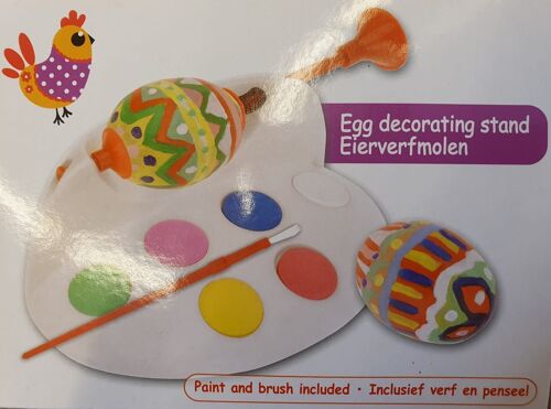 Décoration D'oeuf De Pâques Peinture + Pinceau + Machine À Tourner - Diy Stand Décoratif Jeux Jouet Enfant Loisir Créatif