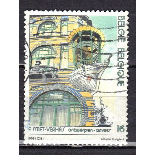 Belgique 1995 : "L'art Nouveau" En Architecture : Maison "Les 5 Continents" À Anvers - Timbre Oblitéré