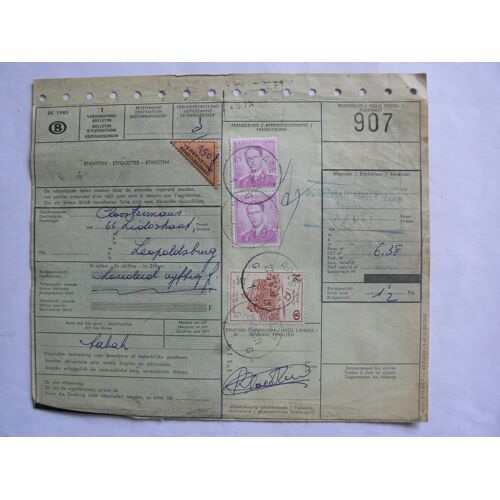 Bulletin D'expédition Des Chemins De Fer De Belgique. Année 1963