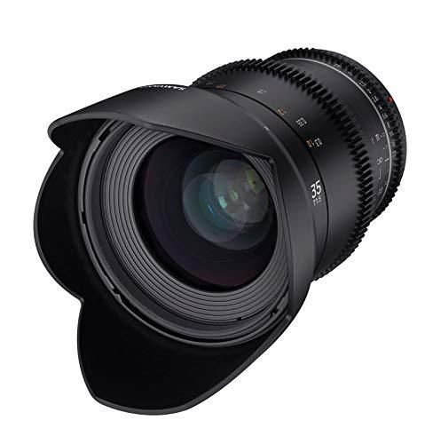 SAMYANG Objectif MF 35 mm T1,5 VDSLR MK2 Canon EF ? Grand Angle T1,5 pour Canon EF Mount, Distance focale Fixe 35 mm, Couronne dentée Follow Focus