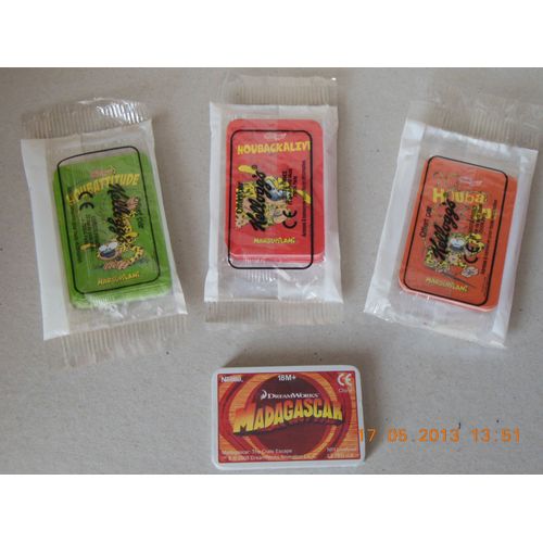Lot De 3 Mini Jeux De Cartes Marsupilami Et 1 Mini Jeu Madagascar