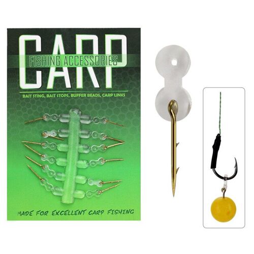 Appâts En Métal Pour La Pêche À La Carpe, Accessoires Pour Attraper Des Poissons, Avec Des Boulettes En Caoutchouc Transparent, 12 Pièces