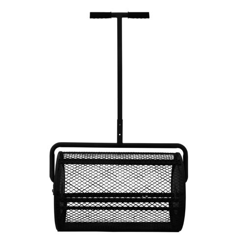 T-Mech Rouleau épandeur à Compost 80 L - Noir - Léger & Facile à Transporter - Manche Extensible 62-67cm [Paire de Gants Gratuite] Jardinage, Horticulture