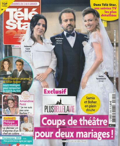 Jennifer Aniston 1/2p/ Kim Basinger 2p/ Sofia Essaidi 1p/ Charlie Chaplin 1p/ Etchebest 1p/ Plaza 1p