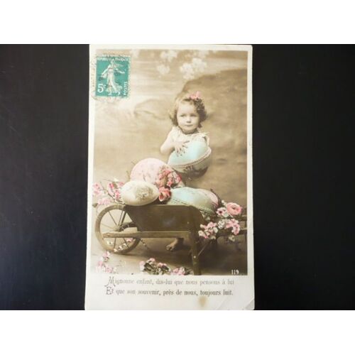 Carte Postale Ancienne Pâques Oblitérée En 1914