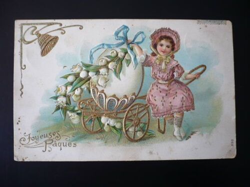 Carte Postale Ancienne Joyeuses Pâques Oblitérée En 1914