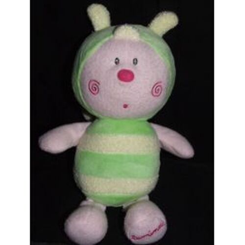 Abeille Luciole Doudou Jemini Luminou Vert Rose Jaune Peluche De 24 Cm