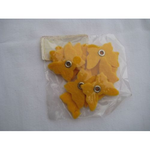 12 Papillons Jaune Soleil En Feutrine