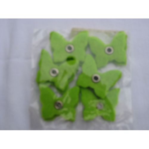 12 Papillons Vert Pomme En Feutrine