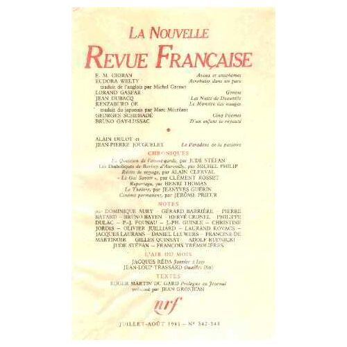 La Nouvelle Revue Francaise N°342-343 / Eo Numerotée Sur Velin ( N° 6 )