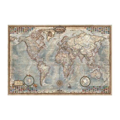 Puzzle Adulte Mappemonde : La Vieille Carte Du Monde - 4000 Pieces - Collection Geographique Et Histoire - Antique - Nouveaute