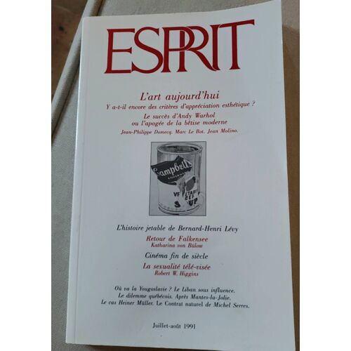 Esprit L Art Aujourd'hui Juillet Août 1991 Warhol B H Levy Falkensee Les Critères D Esthétique 