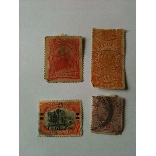 Lot De 4 Timbres Divers Amérique Centrale