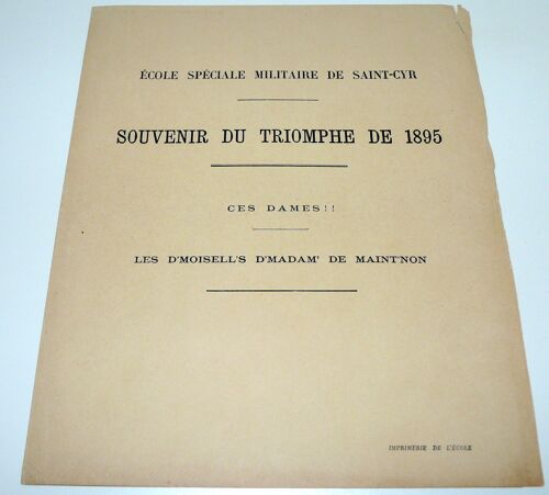École Spéciale Militaire De Saint-Cyr, Souvenir Du Triomphe De 1895