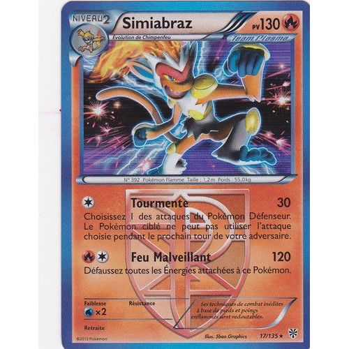 Simiabraz  - 17/135 Pokemon Tempete Plasma