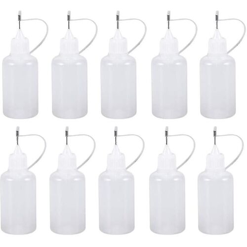 10pcs Bouteilles En Plastique Avec Buses, Embout De Précision Applicateur Squeeze Bouteilles Pour Peinture À La Colle20ml