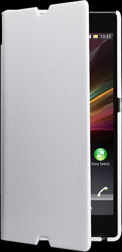Etui Coque Blanc Folio Pour Sony Xperia Z