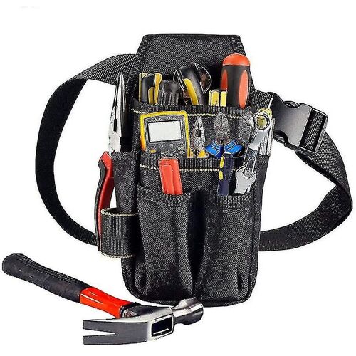 Sac à outils Noir Professionnel avec ceinture confortable à élargissement réglable, portant 10 kg, pour les familles ou les professionnels