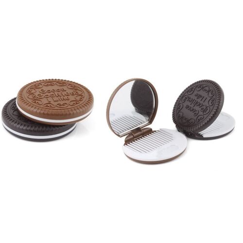 Miroir De Poche Cookie Mignon Peigne Intégré 