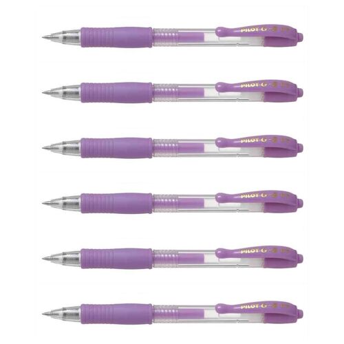 Pilot Lot De 6 Stylos Bille À Encre Gel G2 07 Pte Moyenne Violet Pastel