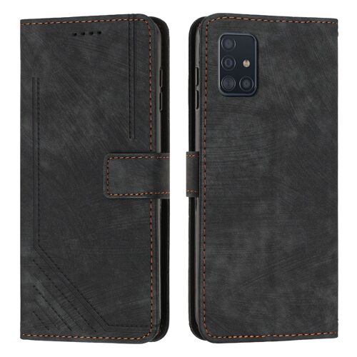 Coque pour Samsung Galaxy A71 4G,Etui de Samsung Galaxy A71 4G Premium en Cuir Pochette Protection,Étui pour Samsung Galaxy A71 4G Portefeuille Rabat Clapet Case,Noir