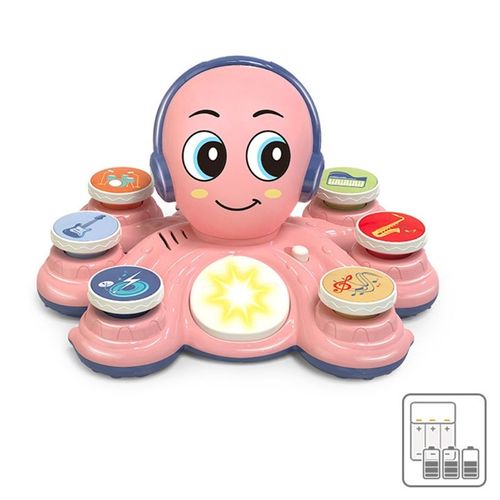 Jouet Électrique En Forme De Pieuvre, Avec 6 Instruments, Son Et Lumière, Aide À L'enseignement, Fournitures Préscolaires, Jouet Interactif Pour Enfant D5qa