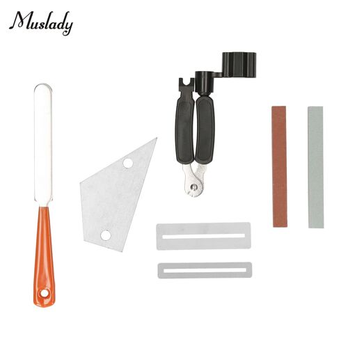 ensemble d'outils de réparation et d'entretien de guitare, 7 pièces, Luthier, lime à frettes, garde de touche, nivellement de bascule