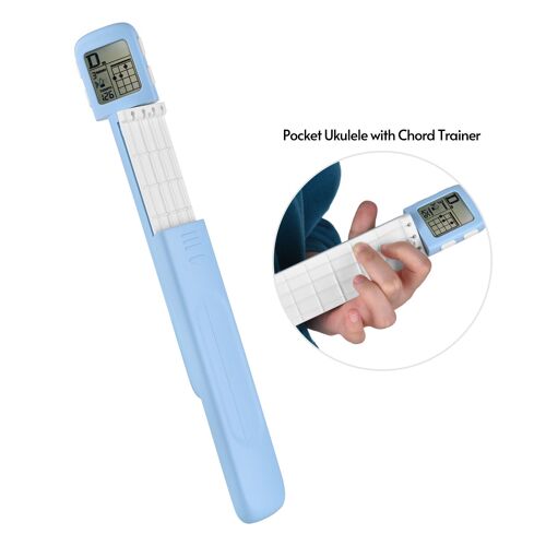 entraîneur de cordes Ukulele Portable, outil de pratique du doigt avec écran de tableau des accords rotatif à 360 ° pour débutants