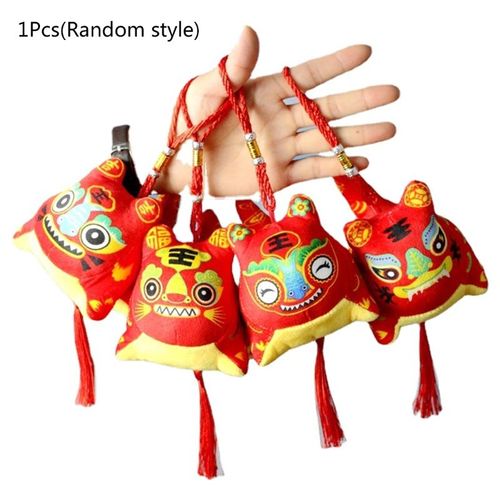 Peluche Tigre Du Zodiaque 12/8cm, Pendentif Tigre En Tissu De Style Chinois, Porte-Clés Décorations Du Nouvel An Chinois, Cadeau Pour Enfants D5qa