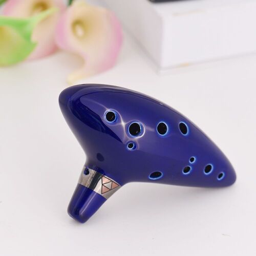 Ocarina en céramique 12 trous Alto C vaisseau flûte vent Instruments de musique