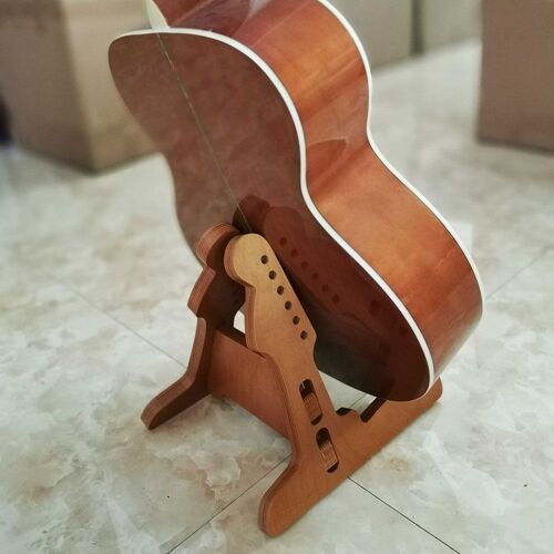 Support de guitare en bois massif Bess Ukulele Portable, support triangulaire, support stable et ne tombe pas facilement