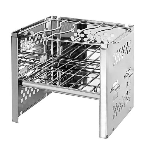 Grille de Barbecue de Camping en plein air, Mini cuisinière pliante en acier inoxydable, rôtissoire à charbon de bois, ensemble de four de Barbecue à la maison, pique nique voyage ustensiles de cuisine