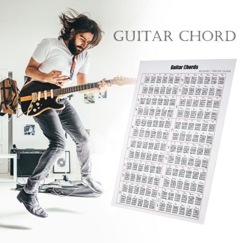 Affiche de tableau des accords et échelles de guitare acoustique/électrique, pour enseigner aux débutants, pièces et accessoires de guitare