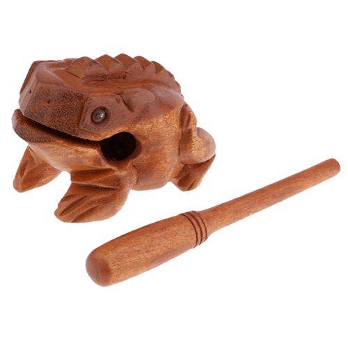 Jouets Musicaux Traditionnels En Bois, Grenouille Porte-Bonheur, Décoration De Bureau Et De Maison Pour Enfants, 11cm