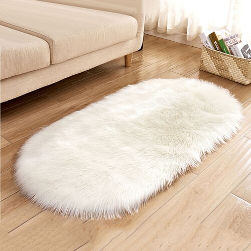 Tapis de sol en peluche de 10 couleurs, couverture ovale pour chambre de bébé, fille et garçon, porte de salle de bain, décor de famille antidérapant