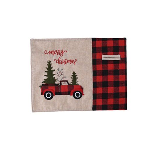 Napperon rectangulaire à motif de voiture, tapis de Table de noël, dessin animé, napperon pour salle à manger, Restaurant, lin, décoration de noël, nouvel arrivage