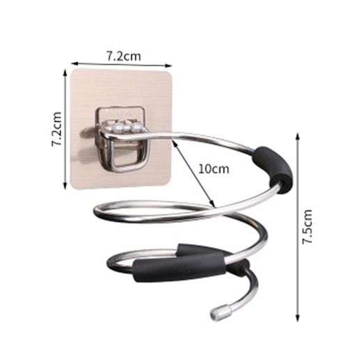 Support mural en forme de spirale pour sèche-cheveux, en acier inoxydable, sans perçage, pour la salle de bain, décoration, maison