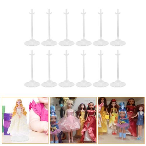 Support Transparent Pour Jouets De Poupée, 12 Pièces, Support De Taille, Présentoir Créatif En Plastique, Support De Maison De Poupée, Accessoire Modèle Bricolage