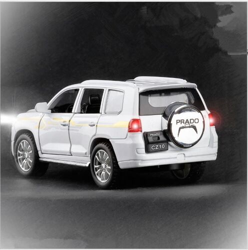 Modèle De Voiture Toyota Tout-Terrain 1:32 En Alliage, Modèle De Voiture À 6 Portes Ouvertes, Haute Simulation, Son Et Lumière, Livraison Gratuite