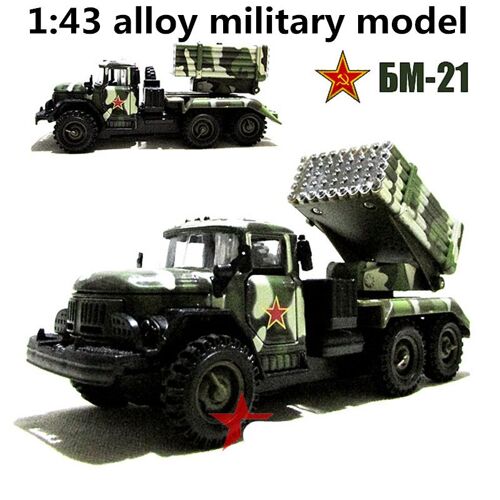 Modèle Militaire En Alliage 1:43, Fusée À Haute Simulation Bm21 En Métal Moulé, Véhicules Jouets, Traction, Musique Et Clignotant, Livraison Gratuite