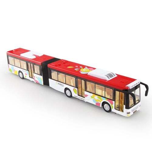 Modèle De Bus À Double Section En Alliage 1:50, Bus À Double Section En Retrait, Jouets Pour Enfants Avec Son Et Musique Légère De Haute Qualité